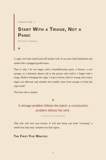 Interior sample page from Keep It Smokable, chapter 1
